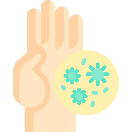Infected coronavirus hand science icon Infected coronavirus hand science icon