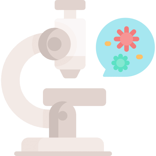 Microscope science observation coronavirus icon Microscope science observation coronavirus icon