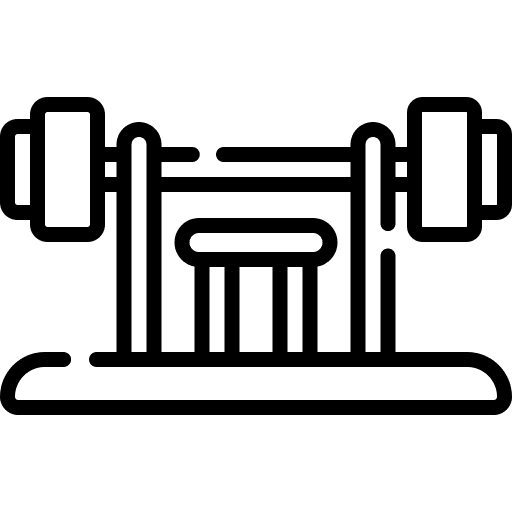 Bench press sport healthy bodybuilding tool icon