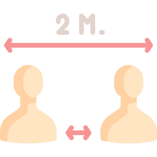 Distance social 6 feet healthcare and medical icon Distance social 6 feet healthcare and medical icon