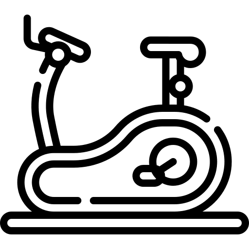 Stationary bike sport bycicle wellness icon