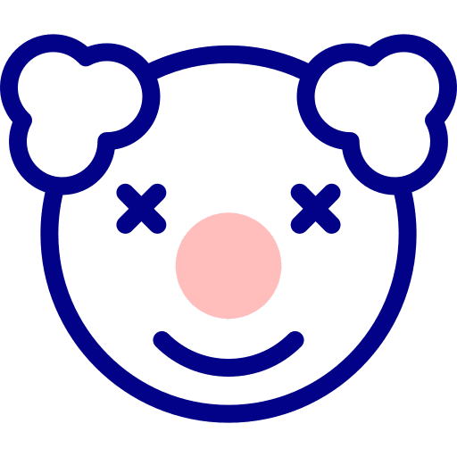 Clown funny people birthday and party icon