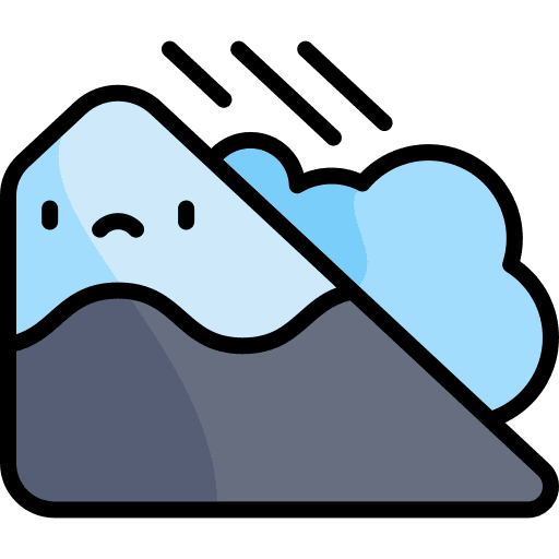 Avalanche weather natural disaster cold icon
