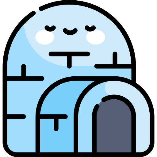 Igloo architecture and city cold ice icon