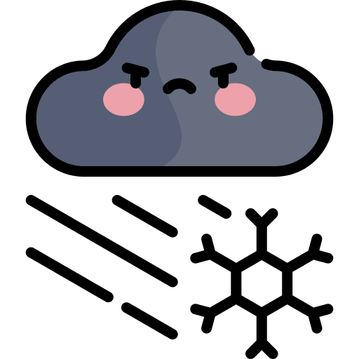 Blizzard snowstorm weather cloud icon