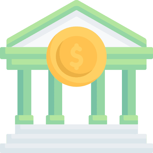 Bank coins banking checking account icon