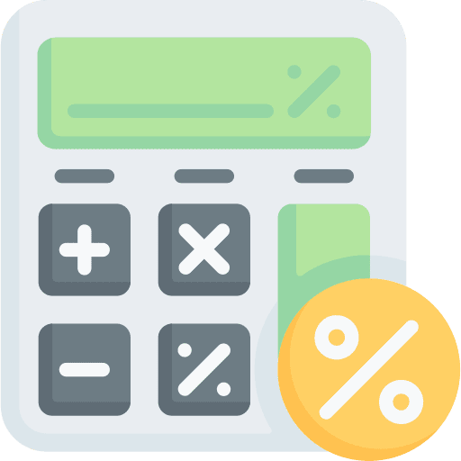 Calculating calculator business and finance percent icon