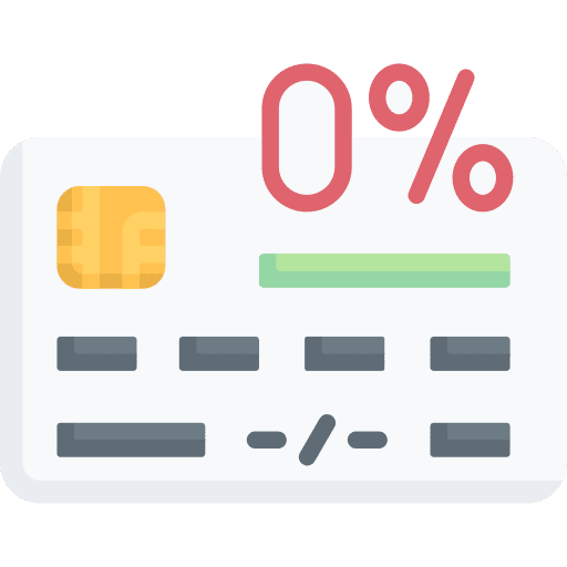 Credit card percent business and finance debit card icon