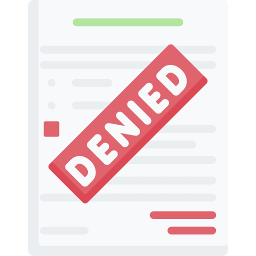 Denied money denied bank icon