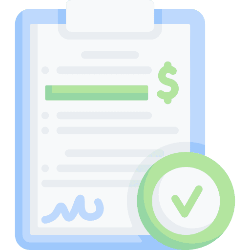 Loan bank success document icon Loan bank success document icon