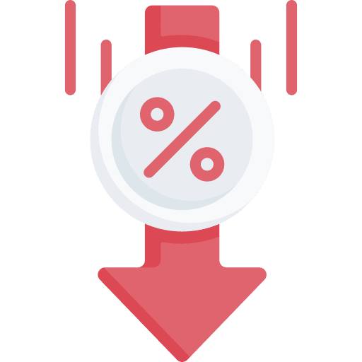 Rate low loan interest rate icon Rate low loan interest rate icon