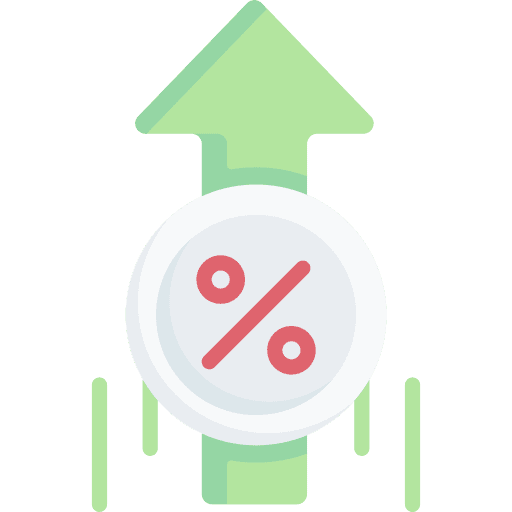 Rate percentage profit margin business and finance icon Rate percentage profit margin business and finance icon