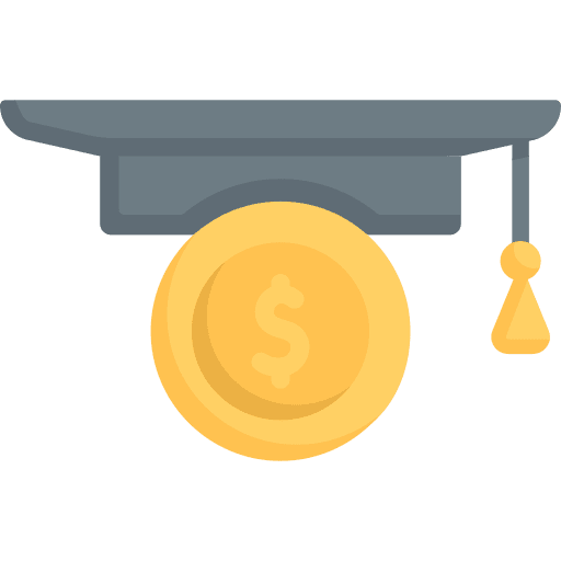 Loan business and finance mortarboard bills icon Loan business and finance mortarboard bills icon