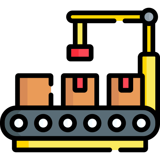 Conveyor belt process manufacturing machine icon