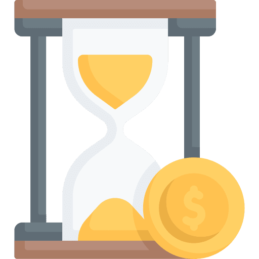 Hourglass coin business and finance sand clock icon Hourglass coin business and finance sand clock icon