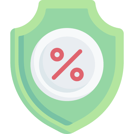 Protection savings percentage security icon Protection savings percentage security icon