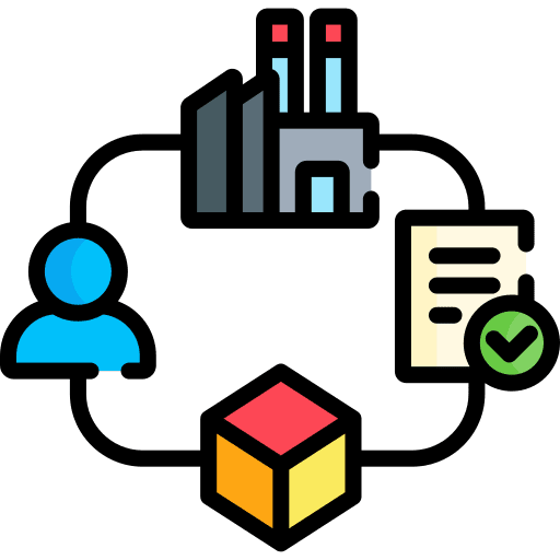 Value chain industry factory powerplant icon