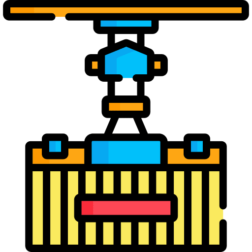 Container crane construction and tools lift hook icon Container crane construction and tools lift hook icon