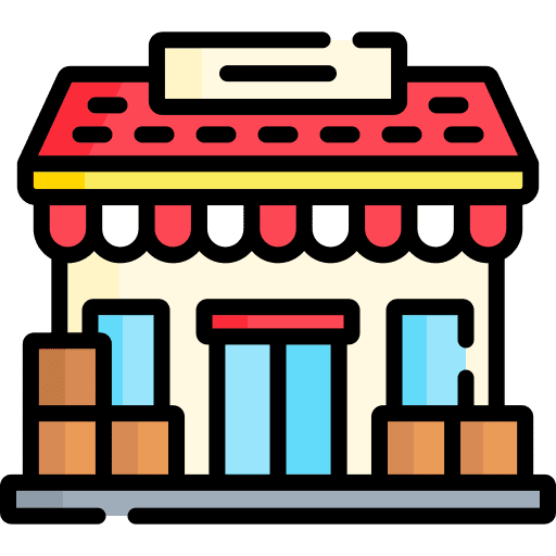 Marketplace architecture and city marketplace package icon Marketplace architecture and city marketplace package icon