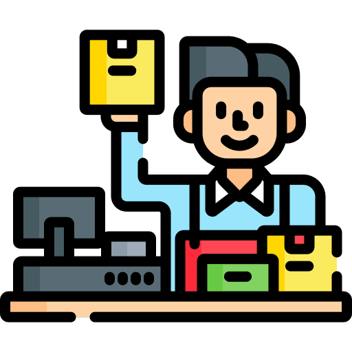 Retailer package professions and jobs cash machine icon