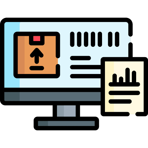 Stock monitor computer shipping and delivery icon Stock monitor computer shipping and delivery icon