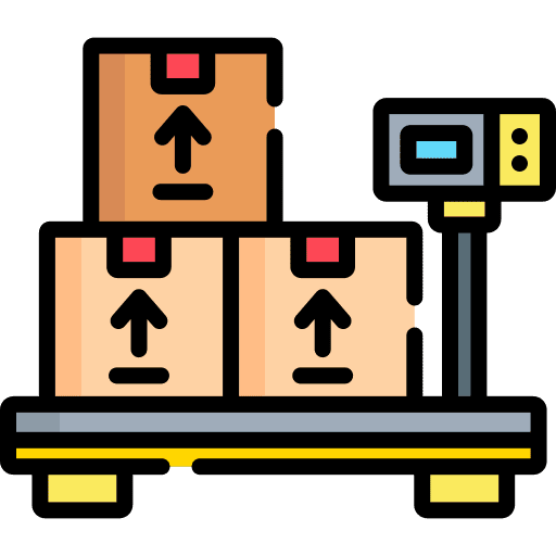 Weight scale shipping and delivery warehouse package icon Weight scale shipping and delivery warehouse package icon