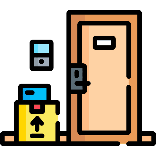 Door delivery box house shipping and delivery icon Door delivery box house shipping and delivery icon
