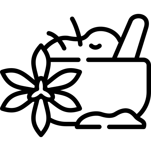 Saffron food and restaurant flower mortar icon