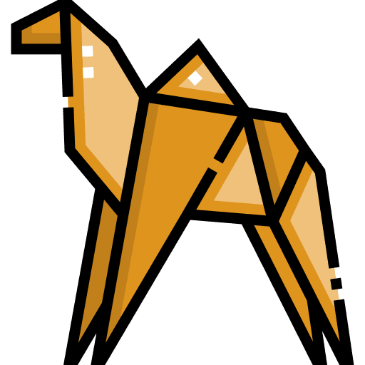 Camel art and design origami fold icon