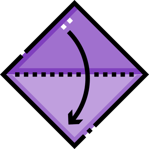 Fold triangle origami down arrow icon