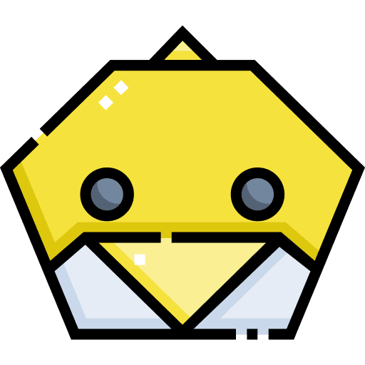 Chick origami craft face icon