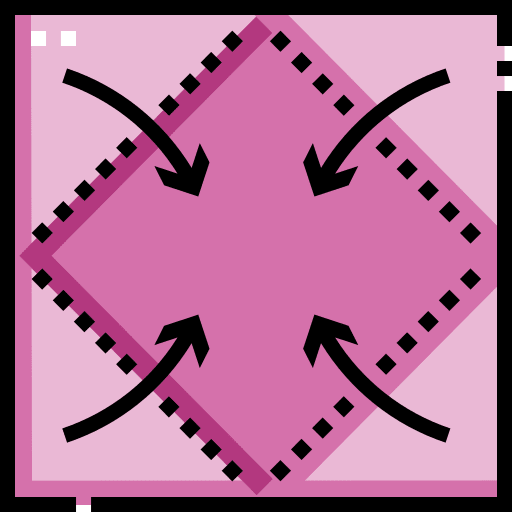 Corner origami craft instruction icon