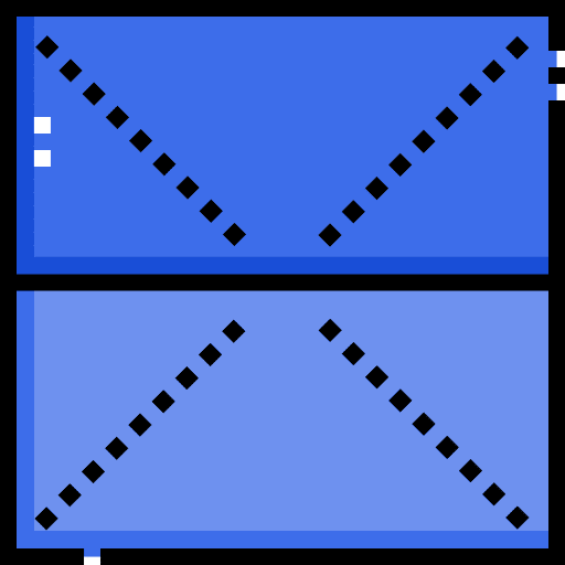 Diagonal line double art and design instruction icon