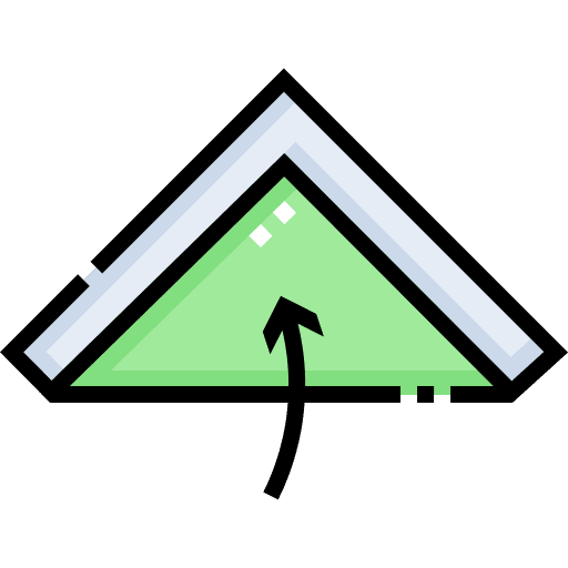 Fold origami triangle art icon
