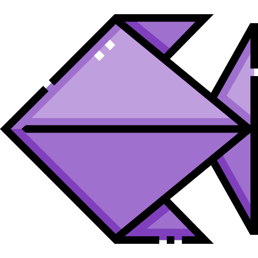 Fish art and design craft fold icon