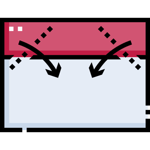 Fold down arrow fold art icon