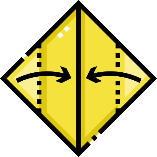 Fold origami left arrow instruction icon