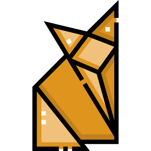 Fox art and design fox origami icon