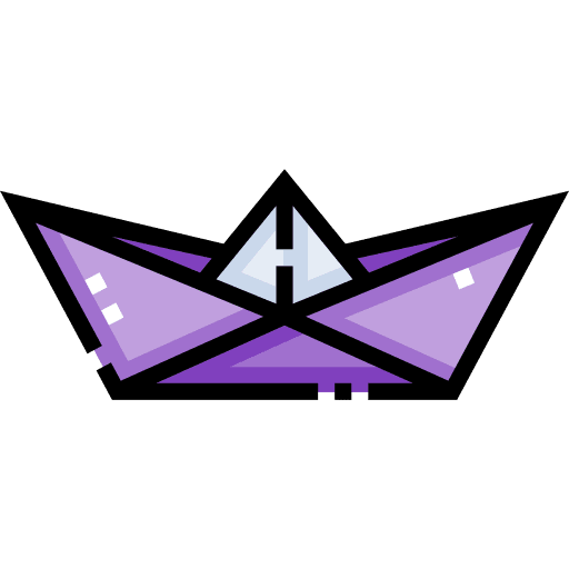 Boat origami craft fold icon