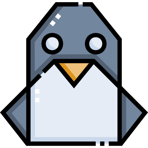 Penguin craft paper origami icon