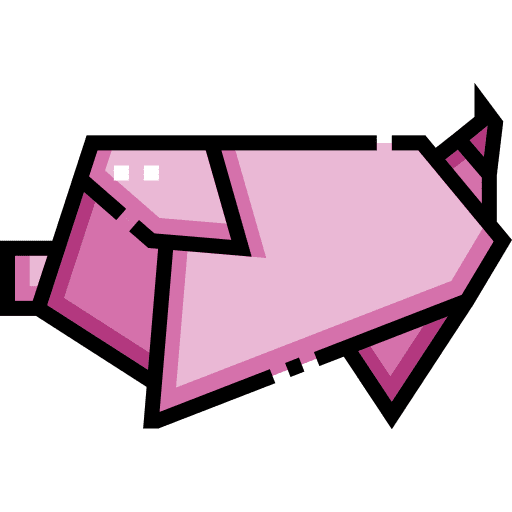 Pig craft fold pig icon