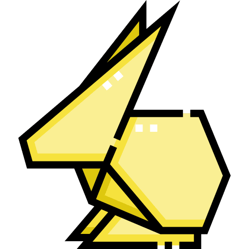 Rabbit origami fold craft icon