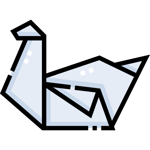 Swan fold craft paper icon