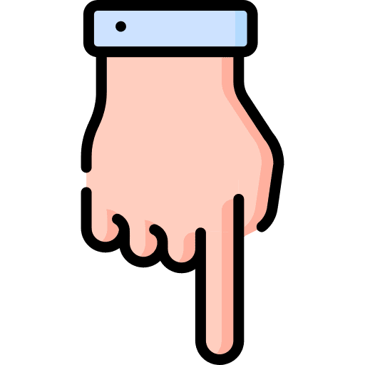 Down hands and gestures finger pointing icon