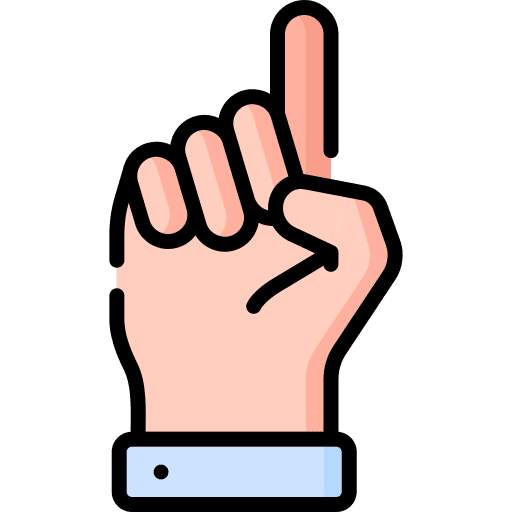 One gesture hand sign icon
