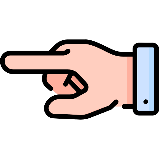 Pointing left hand pointing icon