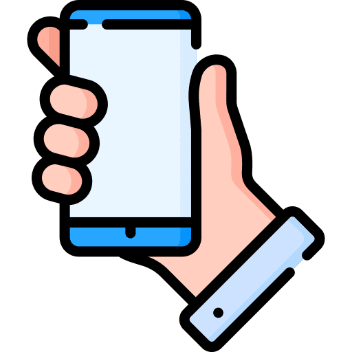 Smartphone gesture holding smartphone icon
