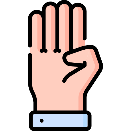 Four medium hands and gestures number icon Four medium hands and gestures number icon