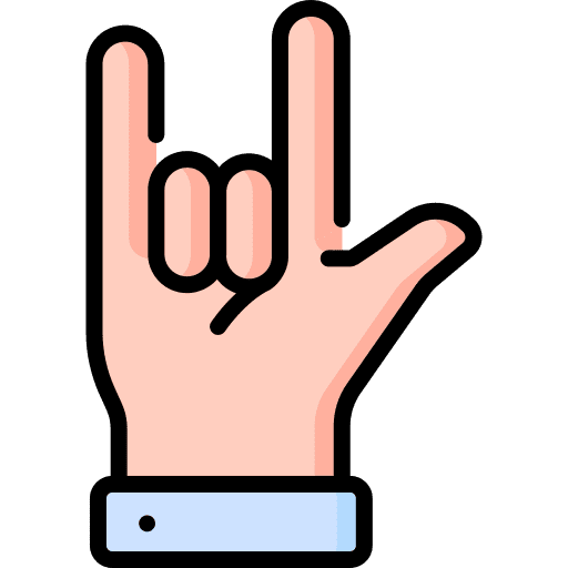 Metal hand finger sign icon Metal hand finger sign icon