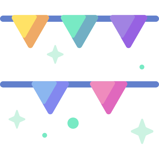 Garland flags fun birthday icon Garland flags fun birthday icon